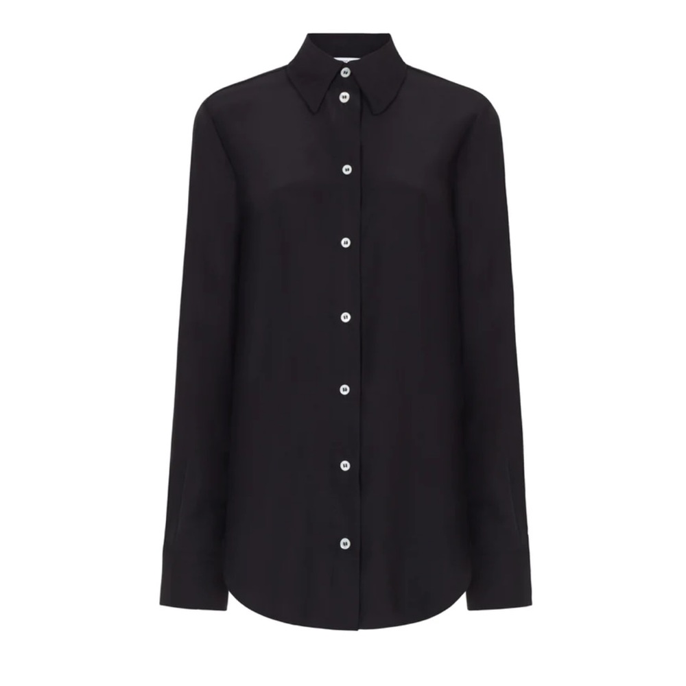 NWT Serena Bute London black silk shirt. Size L